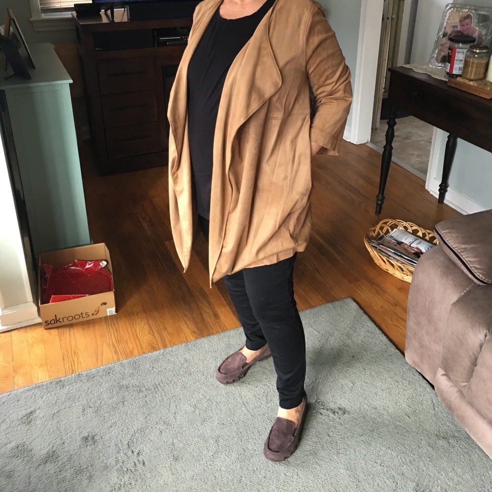 Open front draped jacket